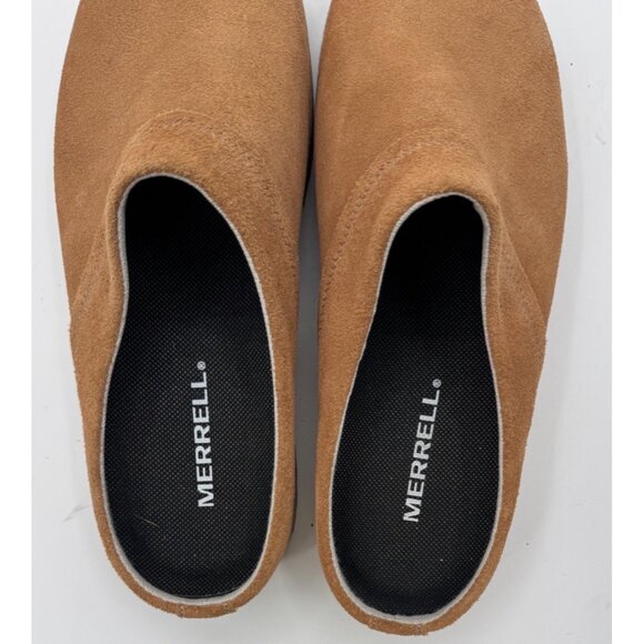 Merrell Suede Juno Slip-On Clogs Womens Size 8 Light Brown Comfort Casual Shoe - Picture 7 of 8